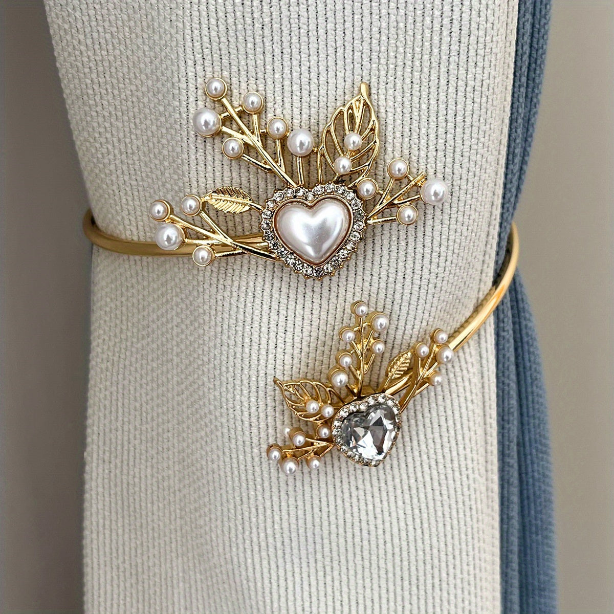 1pc Elegant Metal Faux Pearl Curtain Holdback with Three-dimensional Flower Design - Perfect for Bedroom, Office, Kitchen, Living Room, and Study - Adds a Touch of Luxury to Your Home Decor
