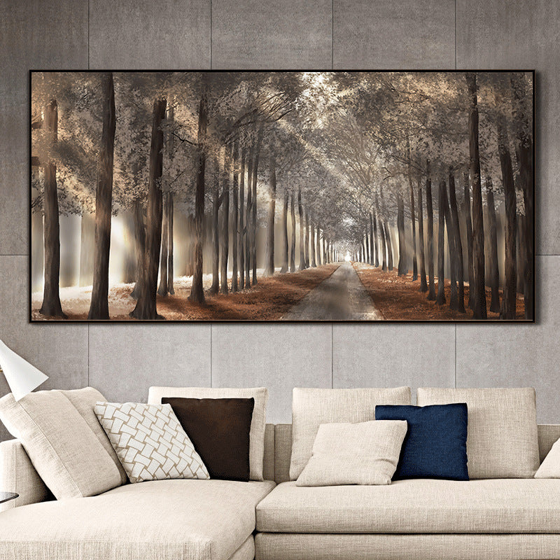 Nature Sunshine Scandinavian Canvas Painting - 1pc Trees Poster Landscape Forest Wall Art Pictures For Home Decor, No Frame