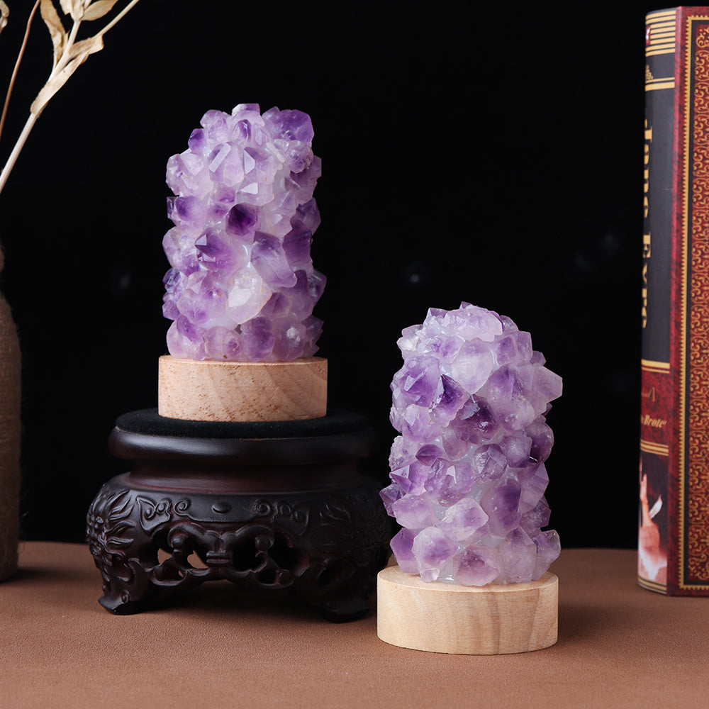 1pc Natural Amethyst Crystal Wishing Lamp with USB Interface and Dimmer Switch - Perfect for Home Decor and Meditation