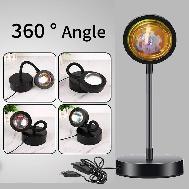 Sunset LED Night Light Projector - 1pc Atmosphere Lamp for Bedroom, Ambiance Lamp for Room Office Home Decor