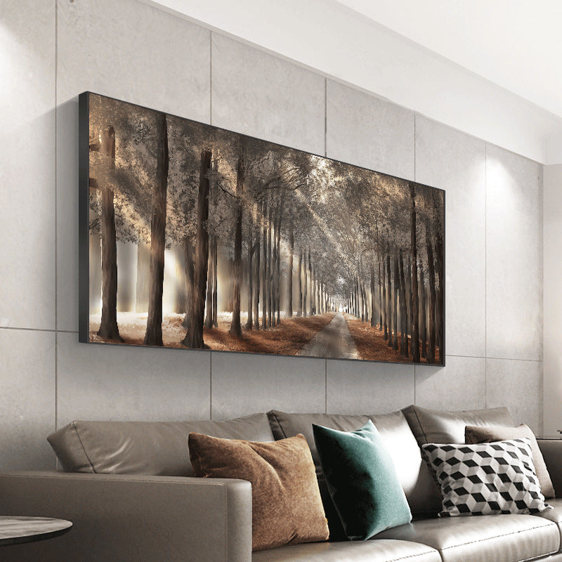 Nature Sunshine Scandinavian Canvas Painting - 1pc Trees Poster Landscape Forest Wall Art Pictures For Home Decor, No Frame