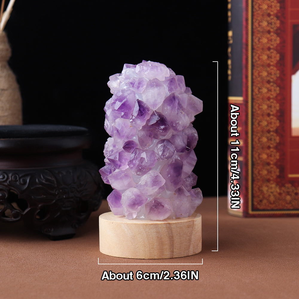 1pc Natural Amethyst Crystal Wishing Lamp with USB Interface and Dimmer Switch - Perfect for Home Decor and Meditation