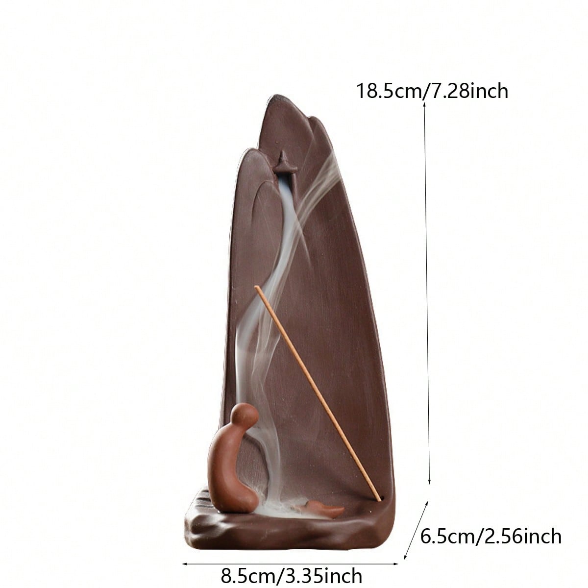 1pc Zen Meditation Ceramic Waterfall Incense Burner - Backflow Cone & Stick Holder with Tranquil Mountain Design, Unscented Home Decor Accent for Tea Lovers, Incense Holder | Serene Home Decor | Smooth Textured Finish, Incens
