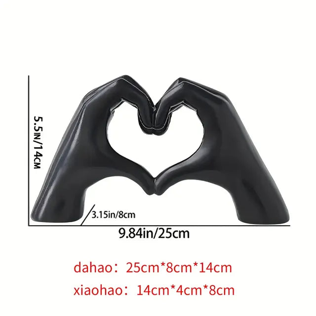1pc Gesture Decoration, Heart Finger Statue Modern Art Sculpture Personalized Home Decor