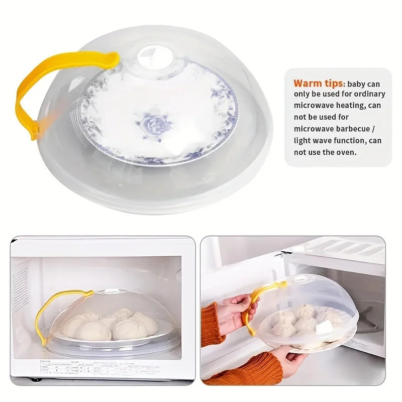 1pc Transparent Microwave Oven Food Cover, Reusable Airtight Food Cover, Kitchen Heat Resistant Lid, Kitchen Supplies