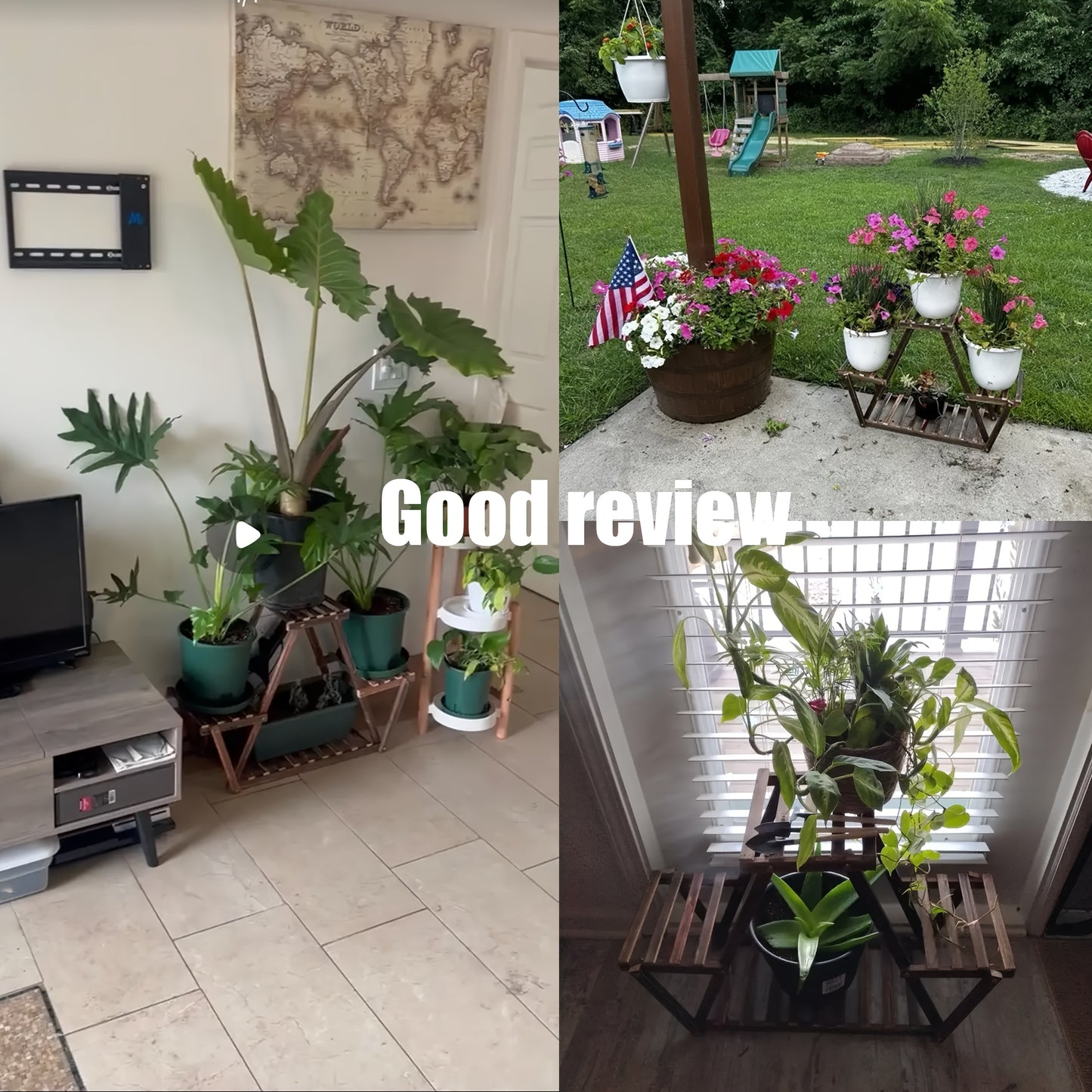 1pc Wooden Plant Stand, Living Room Large Plant Rack, Indoor Outdoor Multiple Plants Holder For Terrace, Garden, Large House, With Gloves And Wooden Hammer, Home Storage & Organization Accessories, Home Furnishing