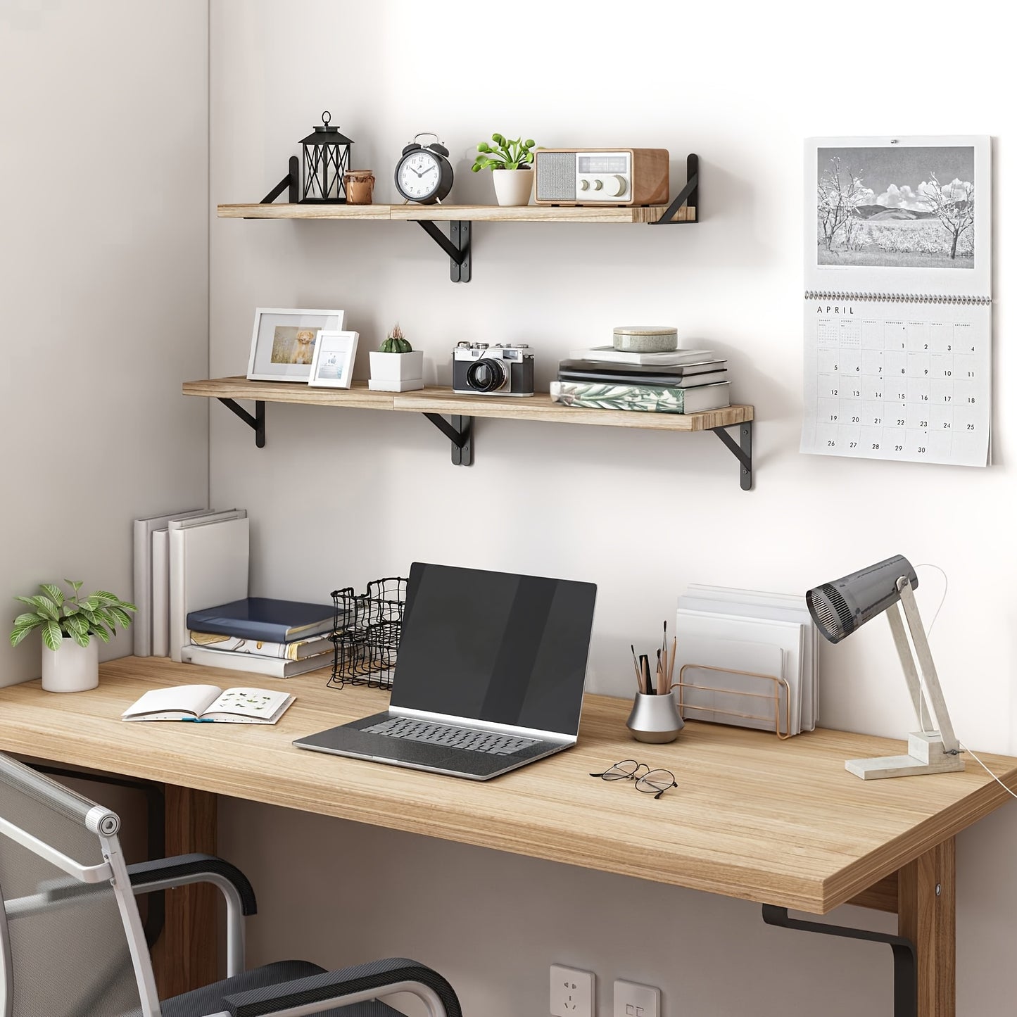 [4pcs Floating Wall Shelves] 4pcs Floating Shelves, Wall Decoration Shelves, Wall Mounted Shelves, For Bathroom, Bedroom, Living Room, And Plants, Home Storage Decoration Utility Shelf