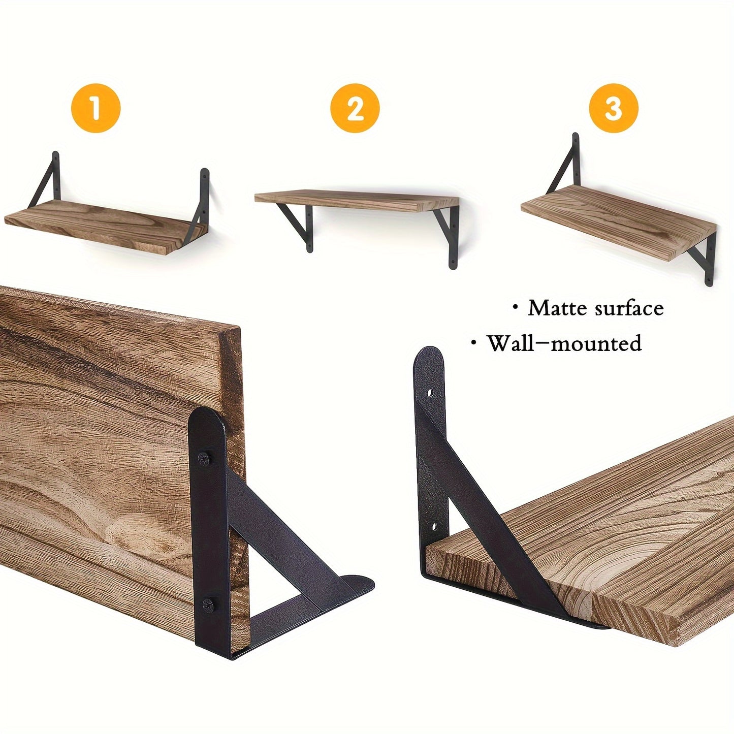 [4pcs Floating Wall Shelves] 4pcs Floating Shelves, Wall Decoration Shelves, Wall Mounted Shelves, For Bathroom, Bedroom, Living Room, And Plants, Home Storage Decoration Utility Shelf