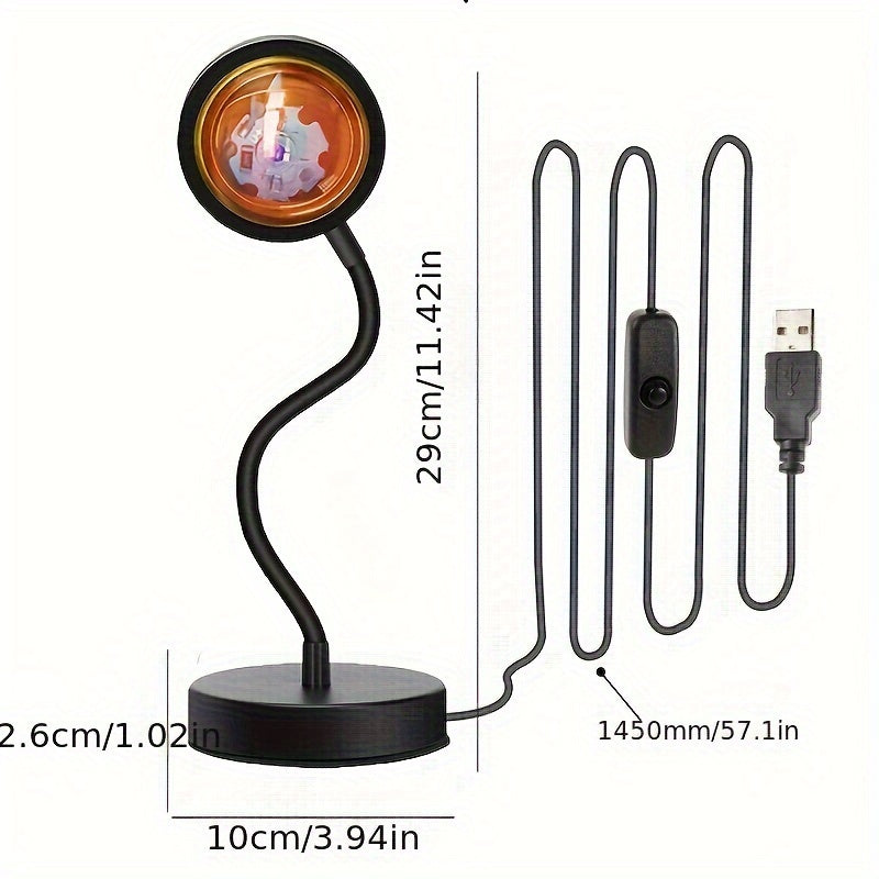 Sunset LED Night Light Projector - 1pc Atmosphere Lamp for Bedroom, Ambiance Lamp for Room Office Home Decor