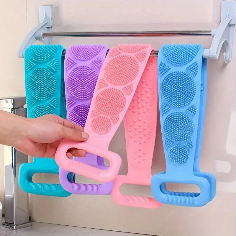 Body Silicone Brush Scrub Body Exfoliating Sponge Brush Bathroom Shower Back Brush Bath Scrub Clean Tool Stain Removal Bath Belt