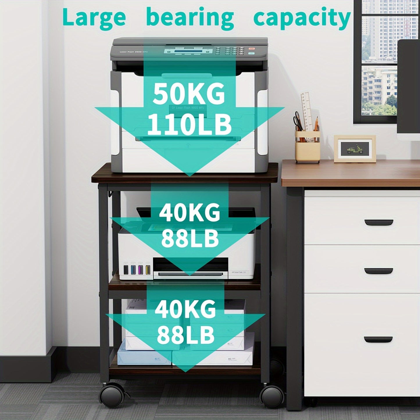 3-layer Printer Rack, Printer Cart, Storage Rack, Storage Rack For Office And Home Storage